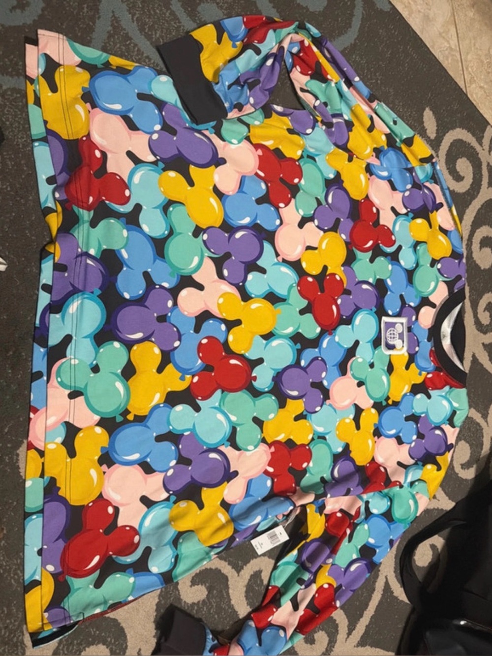 Disney Multicolored Mickey balloon Print Crewneck Sweatshirt